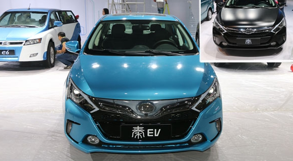 比亚迪秦纯电动版面世 电池是混动版3倍