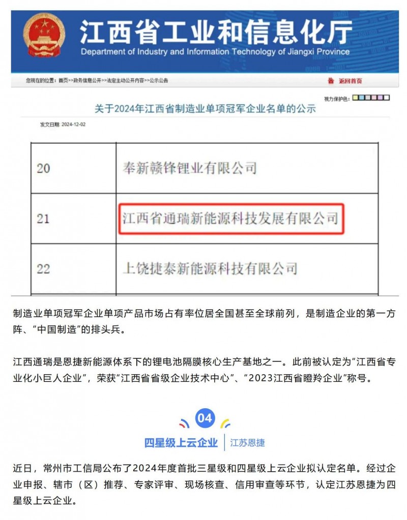 【会员动态】卓越伙伴、高新认定、单项冠军、四星上云！恩捷股份旗下基地又一拨捷报_02